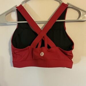 NUX Red Strappy Back Sports Bra | Women’s XS | Medium Support Athleisure